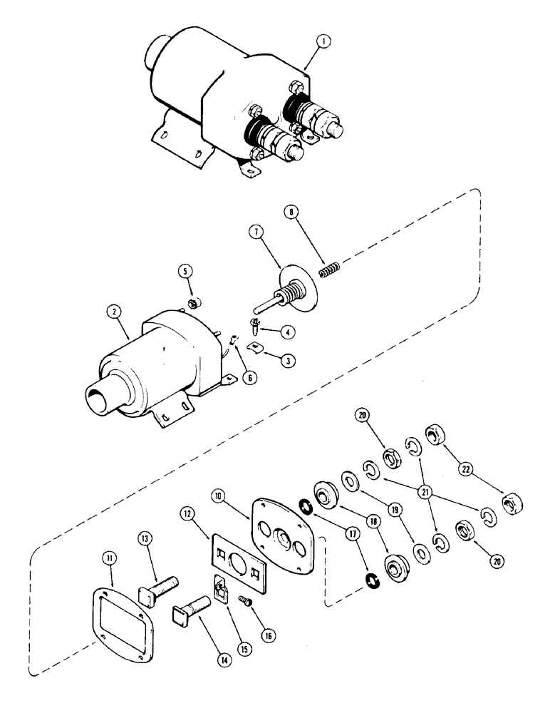 Схема запчастей Case 40 - (046) - STARTER SOLENOID ASSEMBLY, 504BDT ENGINE (10) - ENGINE