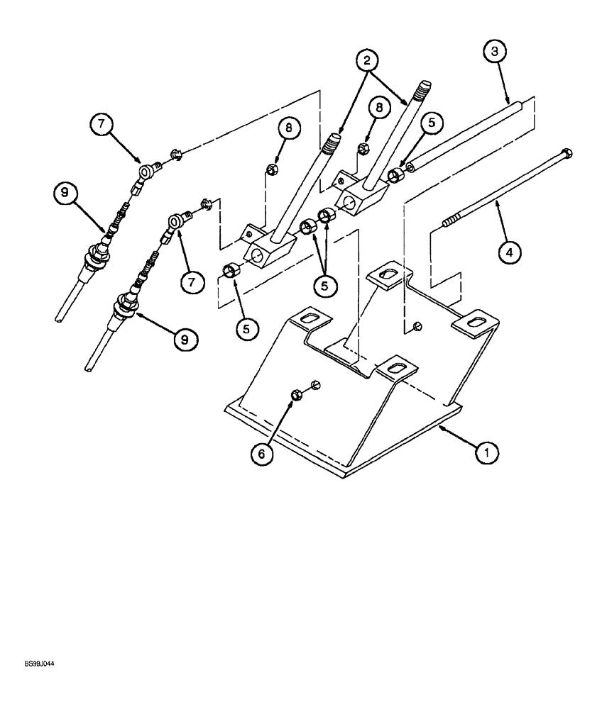 Схема запчастей Case 689G - (06-04) - TRANSMISSION CONTROL LEVERS AND MOUNTING (06) - POWER TRAIN