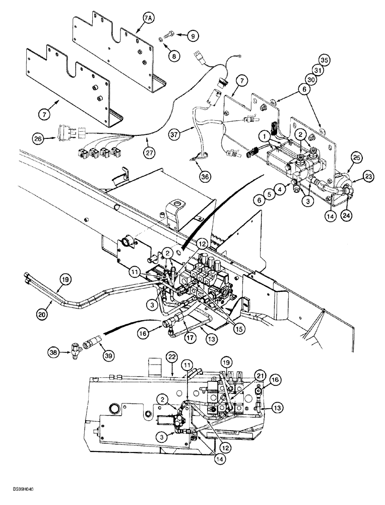 Схема запчастей Case 580SL - (8-060) - RIDE CONTROL HYDRAULIC AND ELECTRICAL CIRCUIT (08) - HYDRAULICS