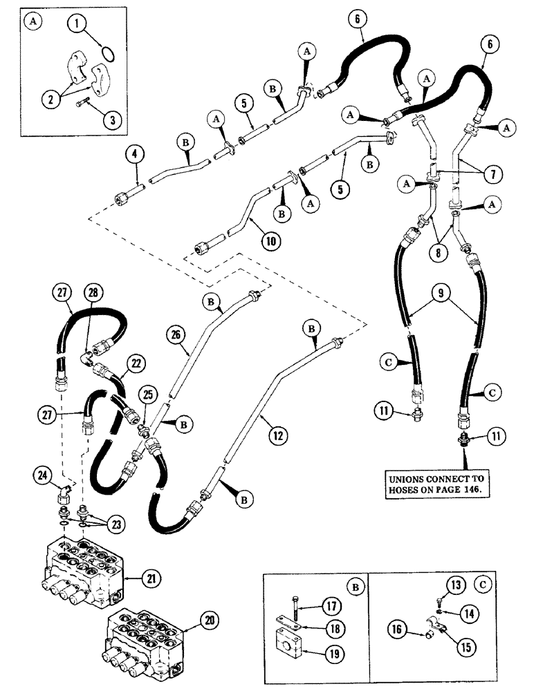 Схема запчастей Case 40 - (188) - "Y" BOOM AUXILIARY TUBING (35) - HYDRAULIC SYSTEMS