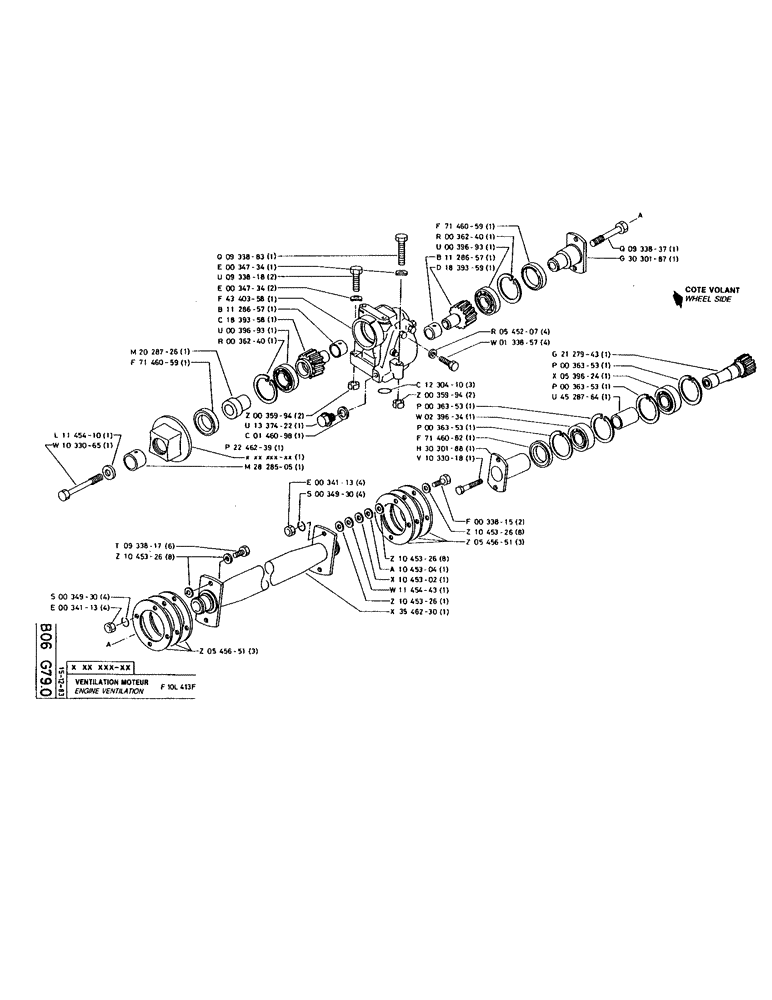 Схема запчастей Case 220 - (073) - ENGINE VENTILATION (01) - ENGINE