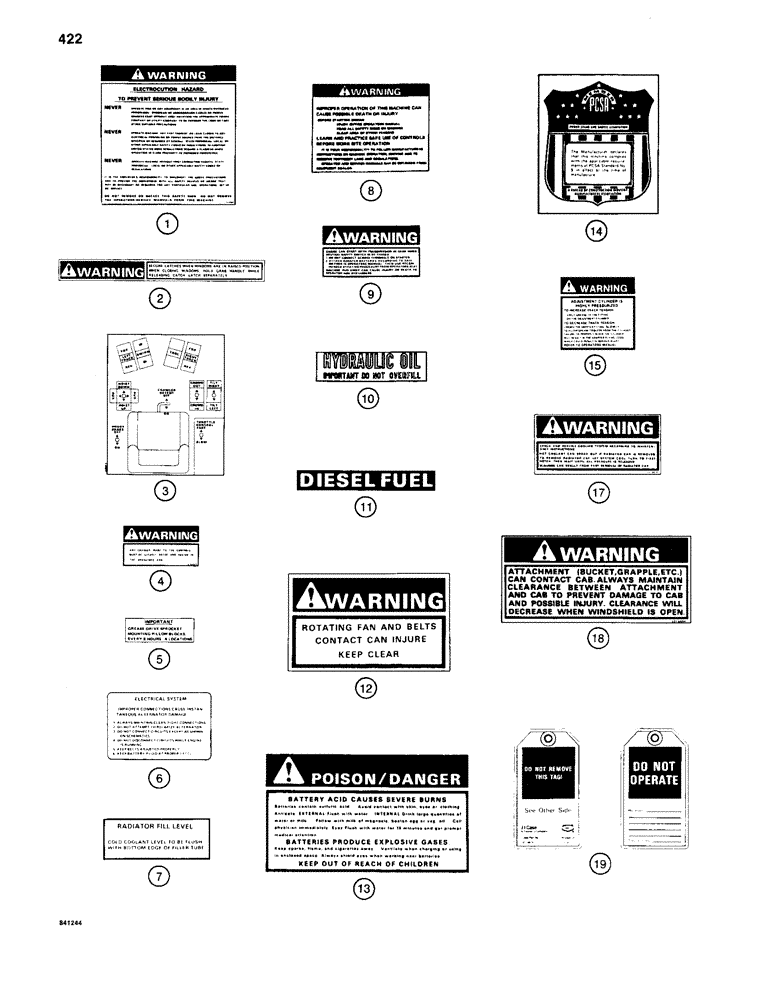 Схема запчастей Case 880C - (422) - DECALS (05) - UPPERSTRUCTURE CHASSIS