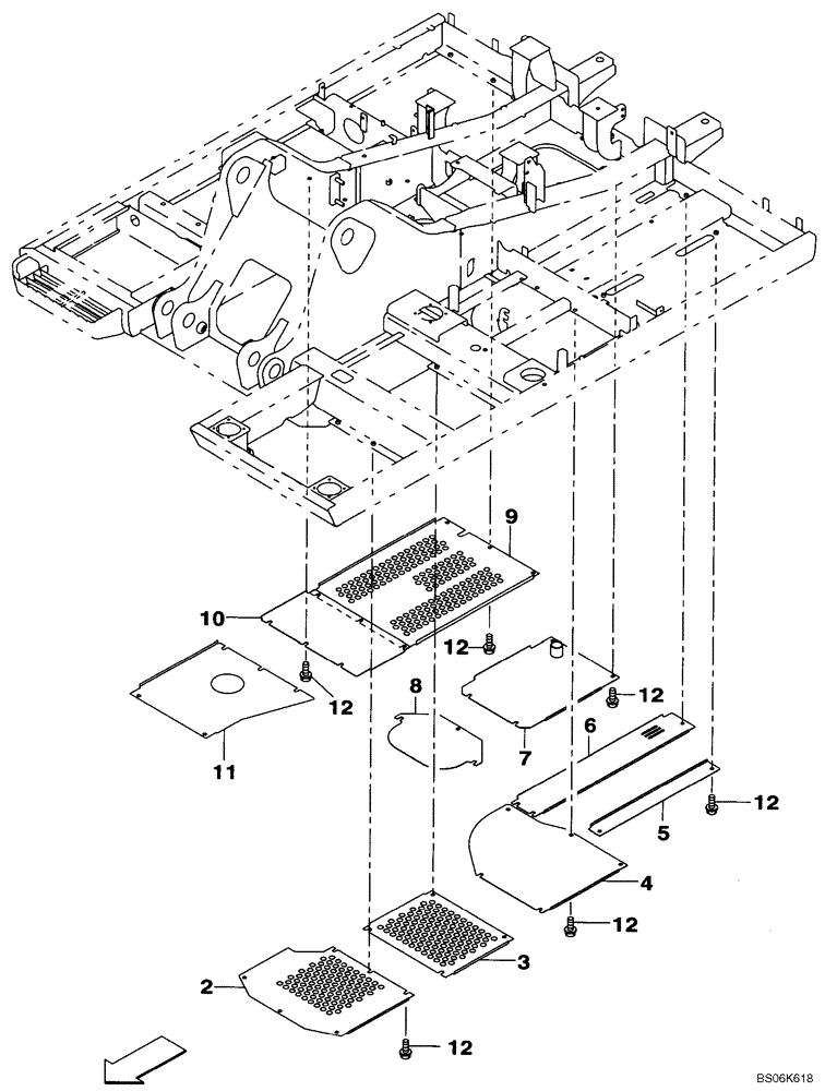 Схема запчастей Case CX210B - (09-03) - TURNTABLE - ACCESS COVERS (09) - CHASSIS/ATTACHMENTS