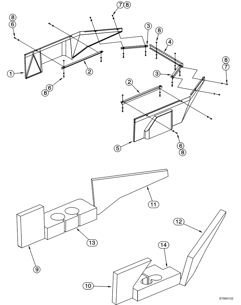 Схема запчастей Case 921C - (09-30) - COVERS - CAB AND CANOPY, LOWER (Nov 14 2007 4:34PM) (09) - CHASSIS