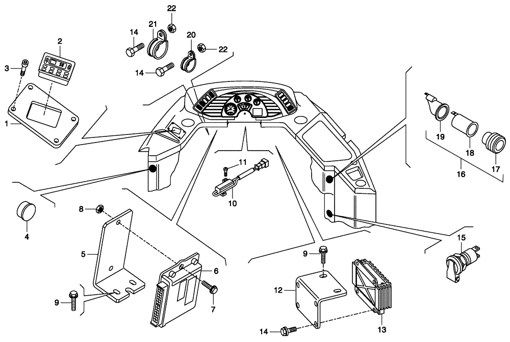 Схема запчастей Case 335 - (67A00001455[001]) - ELECTRICAL EQUIPMENT - INSTRUMENTS PANEL - CONTROL UNIT (87311234) (55) - ELECTRICAL SYSTEMS