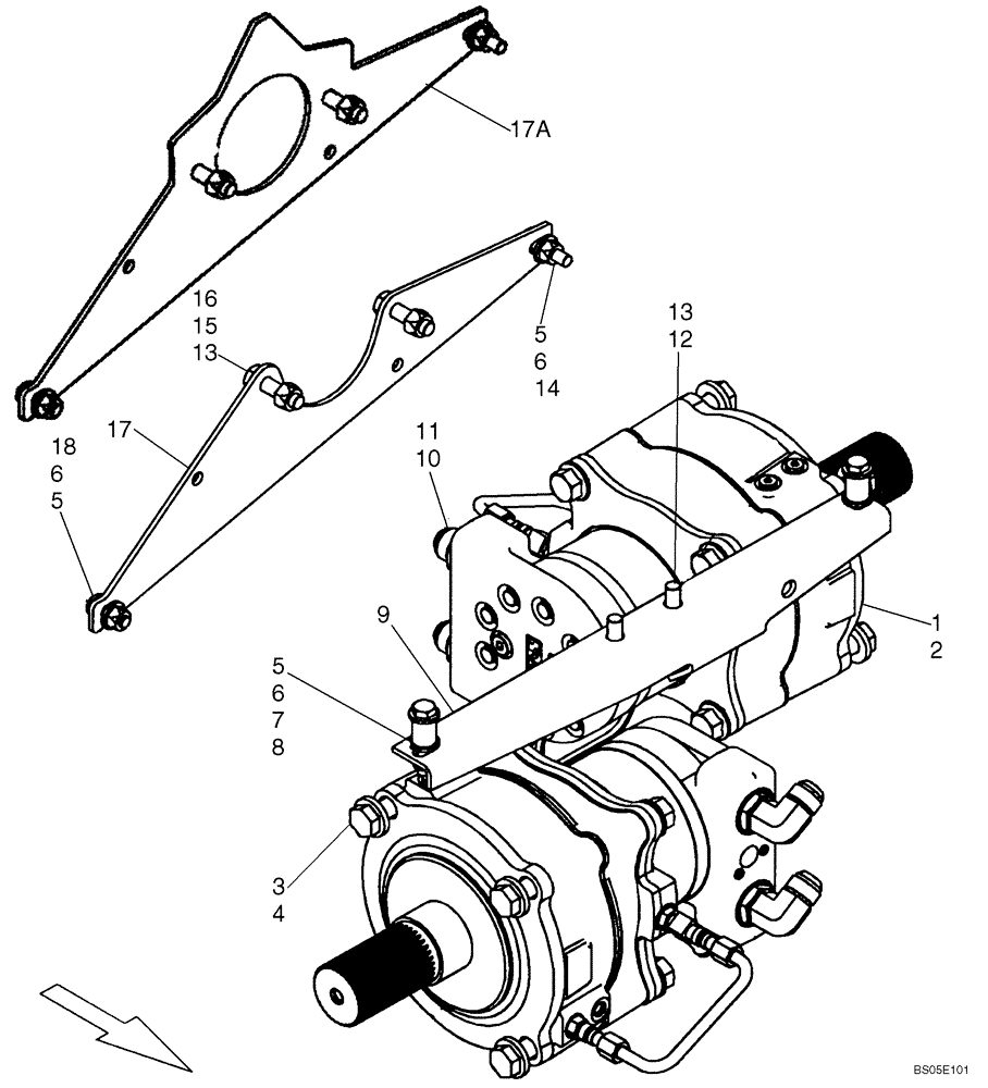 Схема запчастей Case 420 - (06-08) - MOTOR - MOUNTING (420) (06) - POWER TRAIN