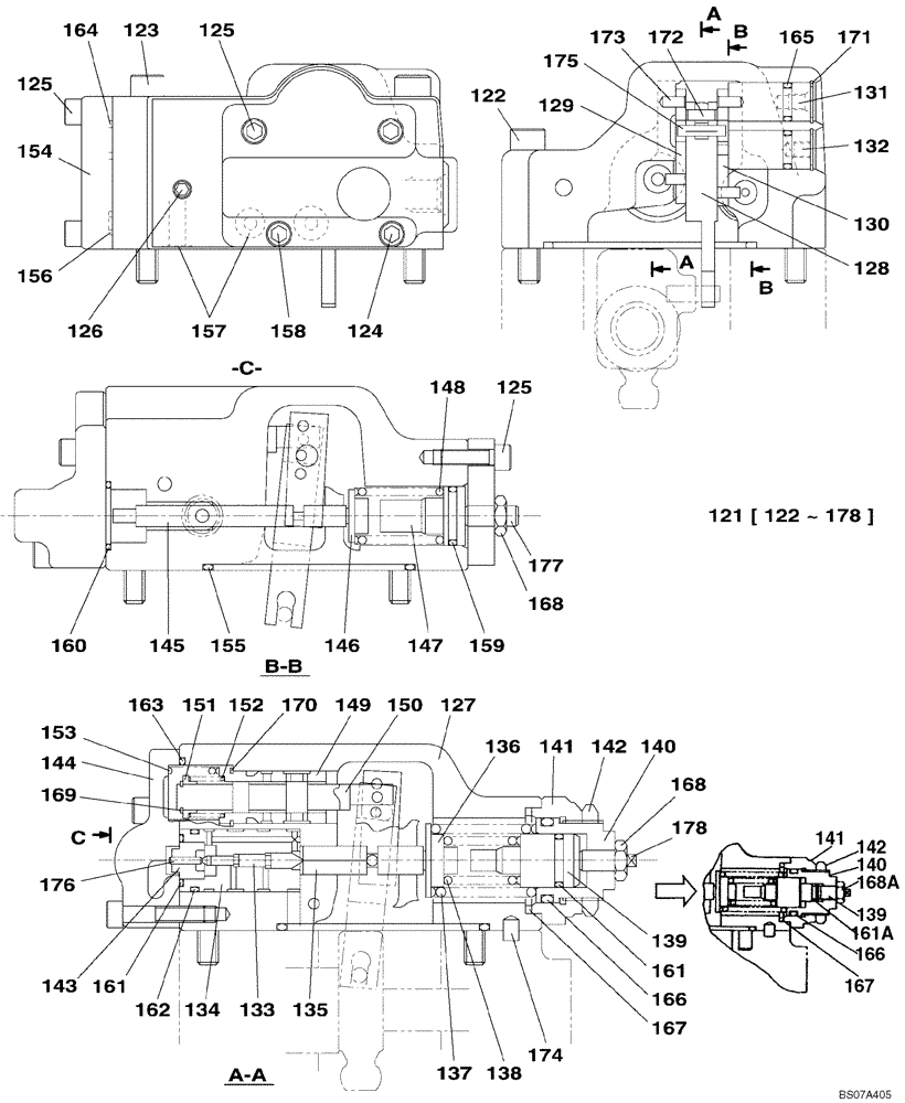 Схема запчастей Case CX130 - (08-148) - KNJ3023 PUMP ASSY, HYDRAULIC - REGULATOR (08) - HYDRAULICS