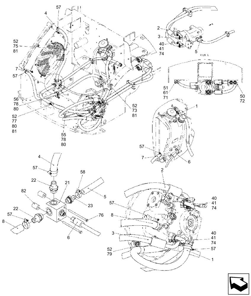 Схема запчастей Case 321E - (1.82.6/02) - HYDRAULIC SYSTEM LINES (HIGH SPEED) (07) - HYDRAULIC SYSTEMS