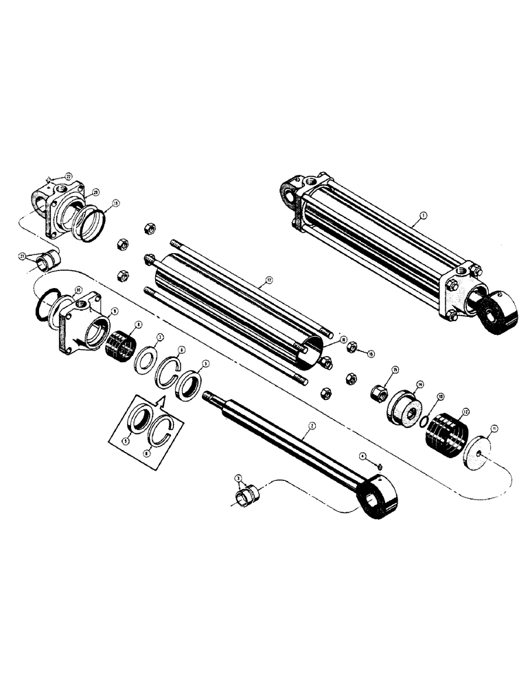 Схема запчастей Case 320 - (122) - D23808 LOADER BUCKET HYDRAULIC CYLINDER (07) - HYDRAULIC SYSTEM