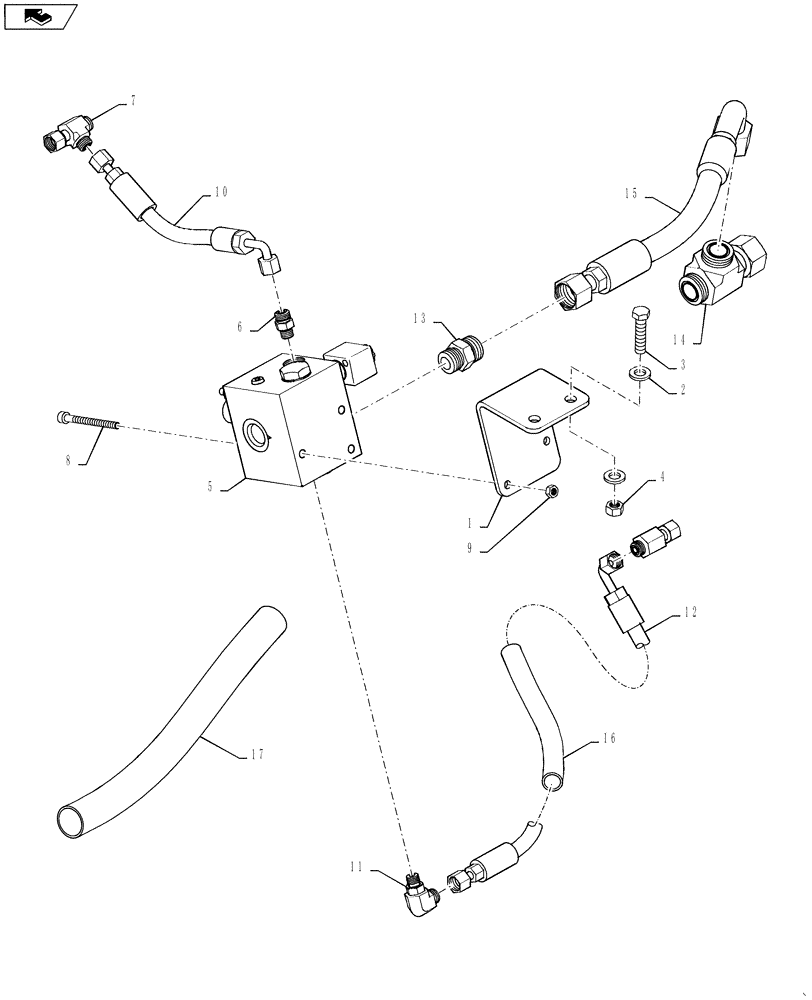 Схема запчастей Case 580SN WT - (35.726.22[02]) - VALVE INSTALL - HAMMER (PILOT CONTROLS) (580SN, 580SN WT, 590SN) (35) - HYDRAULIC SYSTEMS