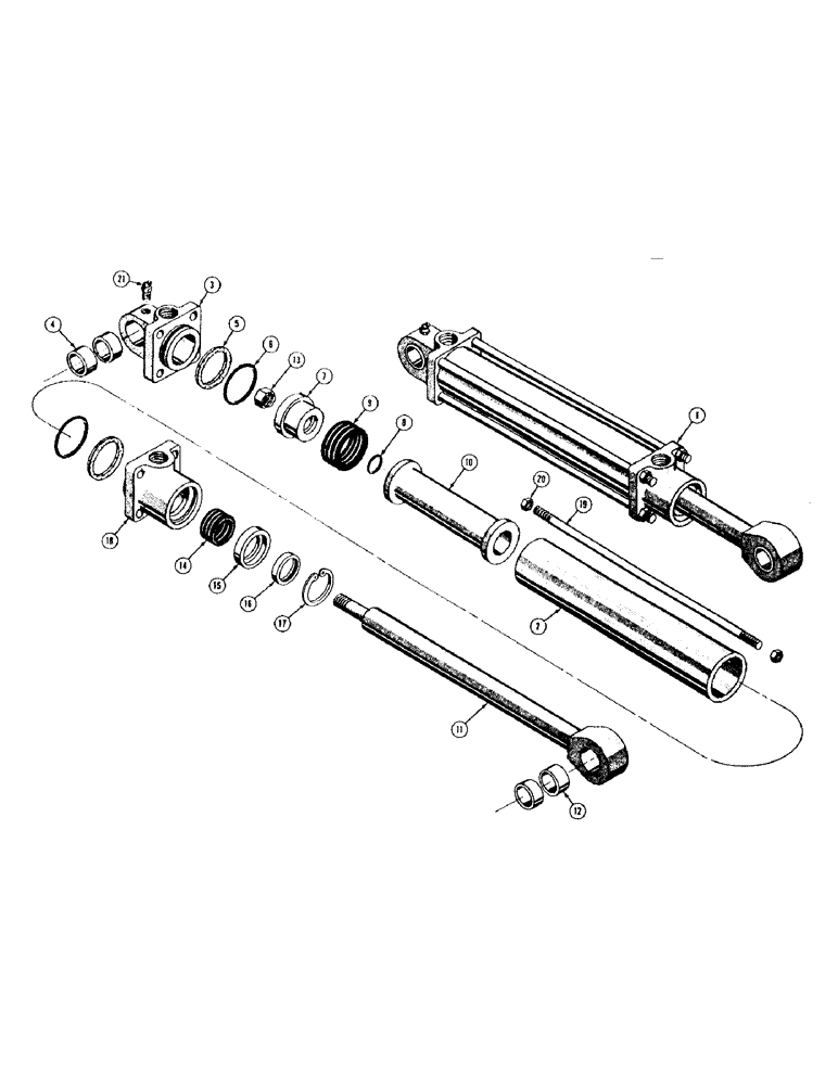 Схема запчастей Case 400 - (244) - 37887 DOZER TILT HYDRAULIC CYLINDER (07) - HYDRAULIC SYSTEM