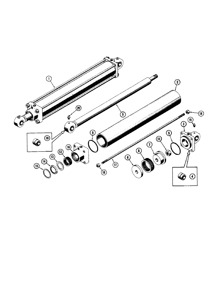 Схема запчастей Case 800 - (276) - HYDRAULIC CYLINDER ASSY, PISTON ROD, END CAPS, TUBE (07) - HYDRAULIC SYSTEM