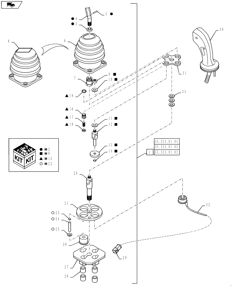 Схема запчастей Case 721F - (41.200.12[01]) - JOYSTICK CONTROL, VALVE ASSEMBLY (41) - STEERING