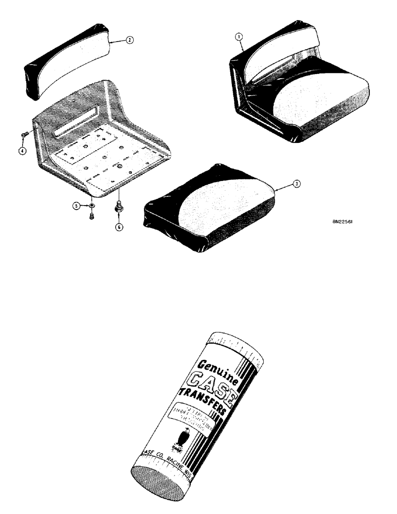 Схема запчастей Case 22 - (16) - DELUXE SEAT (OPTIONAL) 