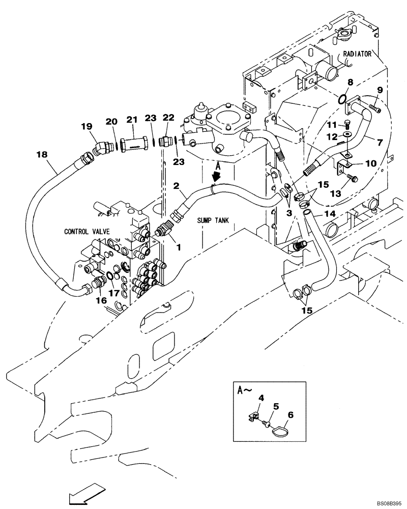 Схема запчастей Case CX80 - (08-05) - HYDRAULICS - RESERVOIR RETURN (08) - HYDRAULICS