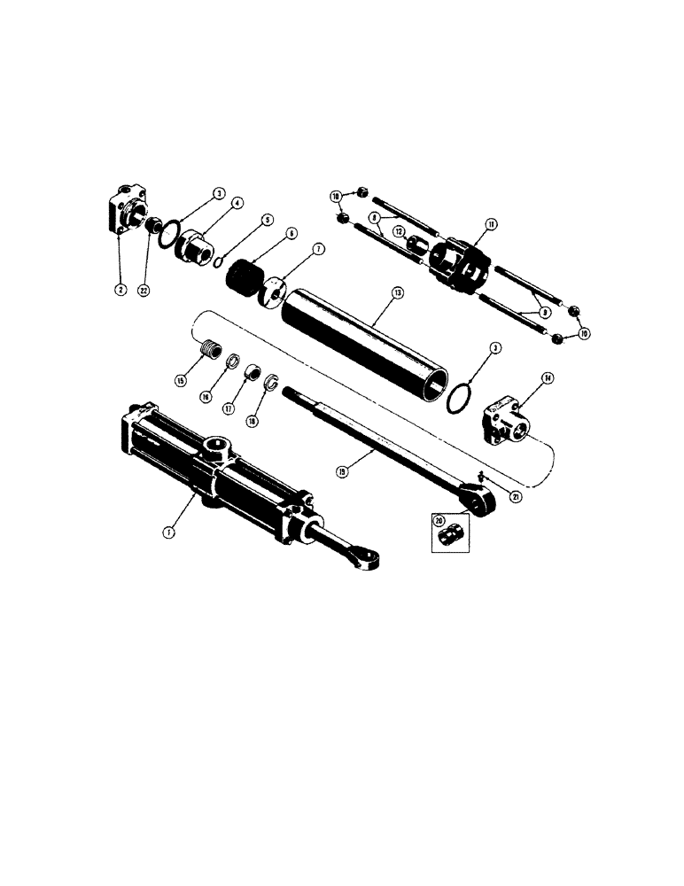 Схема запчастей Case 520 - (180) - BACKHOE HYDRAULIC SWING CYLINDERS (07) - HYDRAULIC SYSTEM