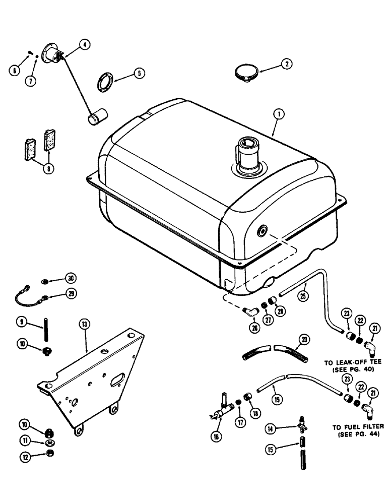 Схема запчастей Case 580B - (038) - FUEL TANK, (188) DIESEL ENGINE (03) - FUEL SYSTEM