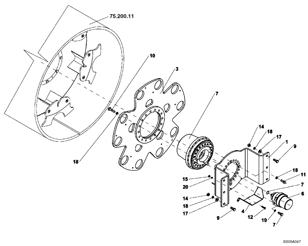 Схема запчастей Case SV212 - (35.353.14) - DRUM DRIVE ASSY, FRONT (ACE) (35) - HYDRAULIC SYSTEMS