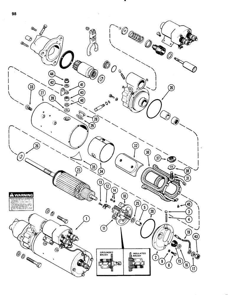 Схема запчастей Case 1150C - (098) - R45968 STARTER (04) - ELECTRICAL SYSTEMS