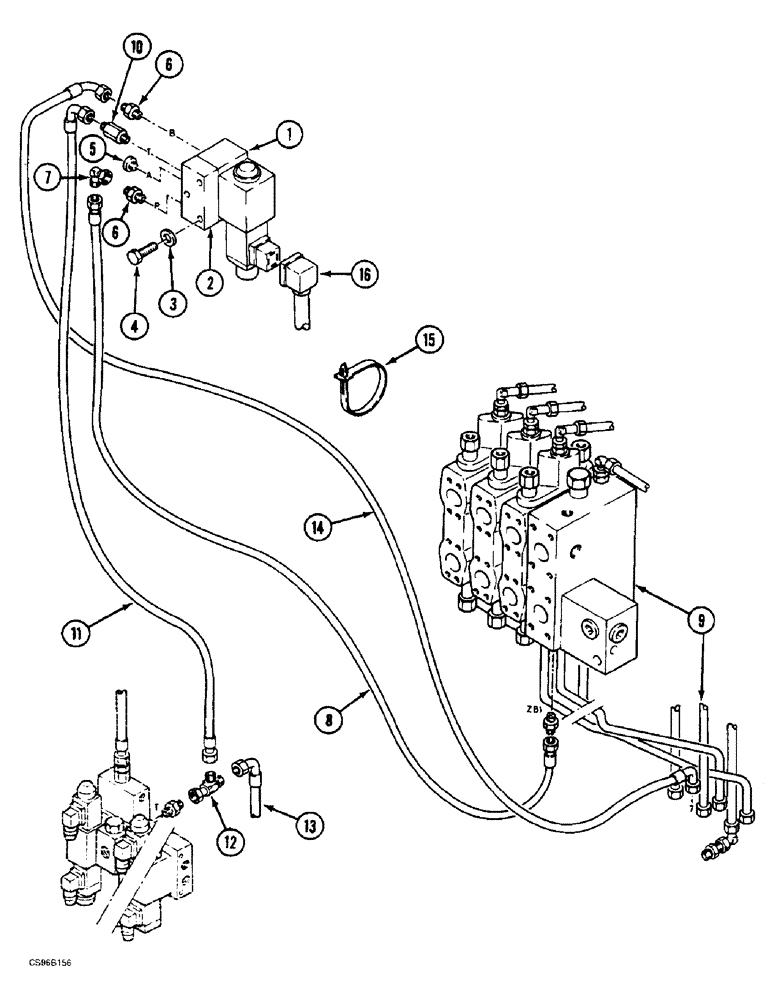 Схема запчастей Case 688BCK - (8C-10) - CIRCUIT - ANTI-COLLISION, 688B CK (120301-) (07) - HYDRAULIC SYSTEM