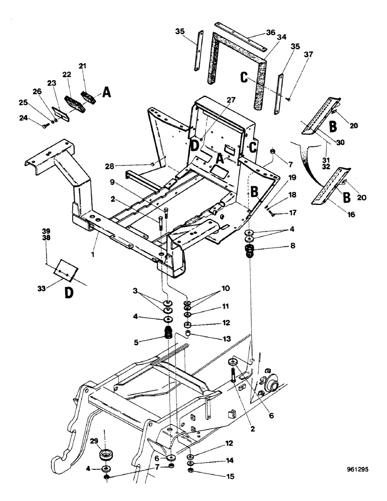 Схема запчастей Case 580G - (428) - OPERATORS COMPARTMENT FRAME AND MOUNTING (09) - CHASSIS/ATTACHMENTS