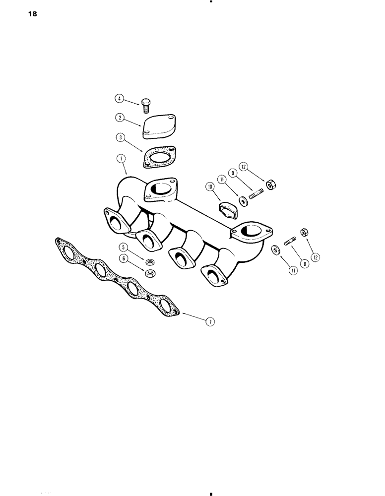 Схема запчастей Case 584C - (018) - EXHAUST MANIFOLD, 207 DIESEL ENGINE (10) - ENGINE