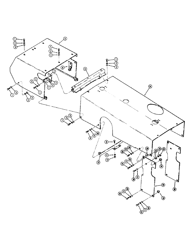 Схема запчастей Case 580B - (166) - HOOD AND RELATED PARTS (09) - CHASSIS/ATTACHMENTS