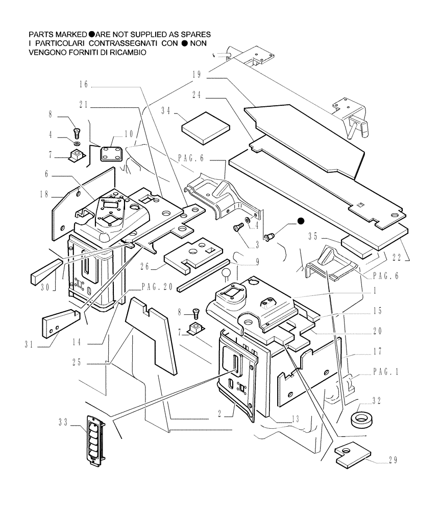 Схема запчастей Case 1850K - (9.653[18]) - ROPS CAB - COVERING - OPTIONAL CODE 784110271 (19) - OPTIONS