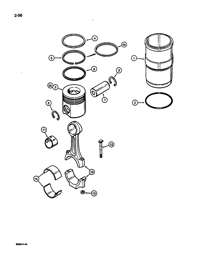 Схема запчастей Case 1187C - (2-56) - PISTONS AND CONNECTING RODS, 6T-830 ENGINE (02) - ENGINE