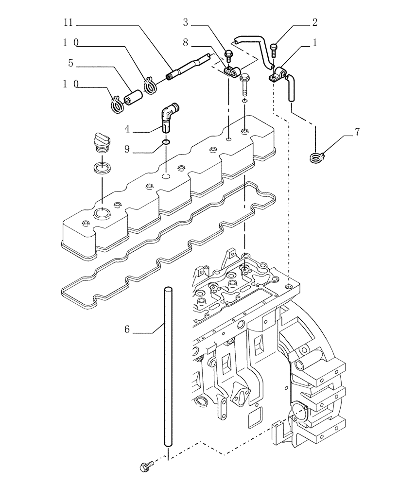 Схема запчастей Case 1850K LT - (0.045[01]) - BREATHER - ENGINE (01) - ENGINE