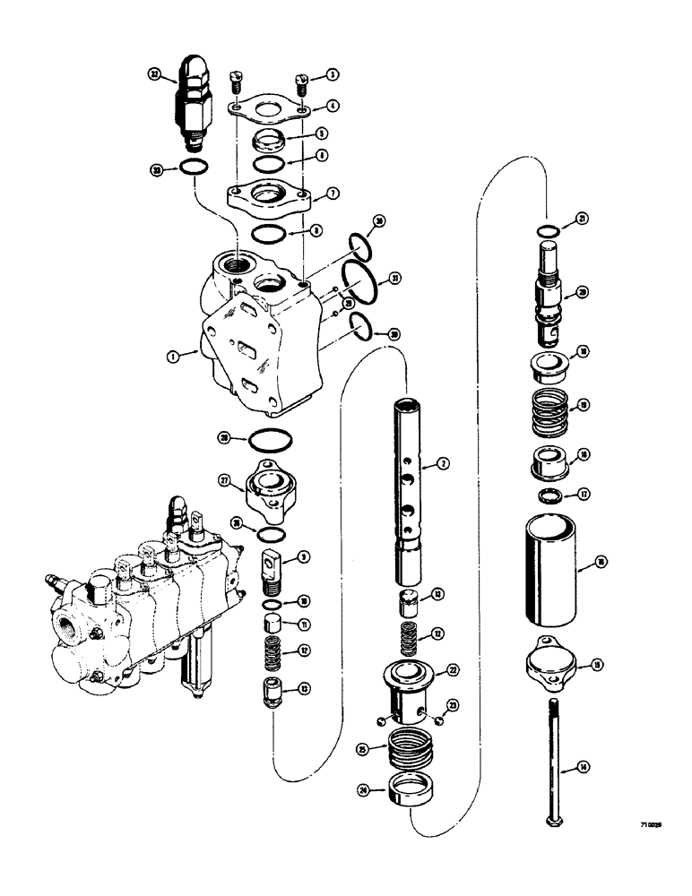 Схема запчастей Case 33 - (192) - D52970 CONTROL VALVE (4 SPOOL), LIFT SPOOL 