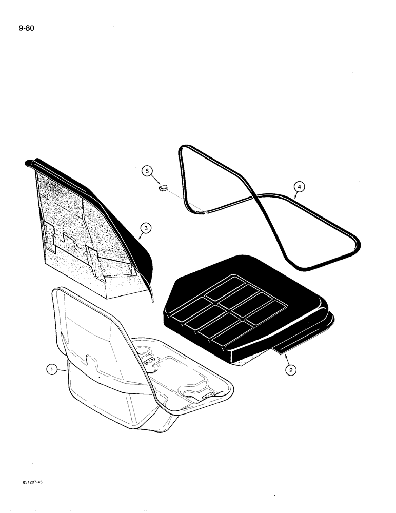 Схема запчастей Case 780D - (9-080) - STANDARD SEAT ASSEMBLY (09) - CHASSIS/ATTACHMENTS