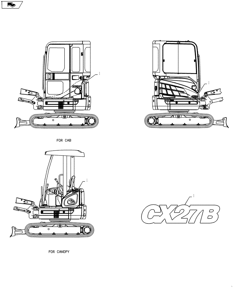 Схема запчастей Case CX27B ASN - (90.108.22) - NAME PLATE INSTALL (90) - PLATFORM, CAB, BODYWORK AND DECALS