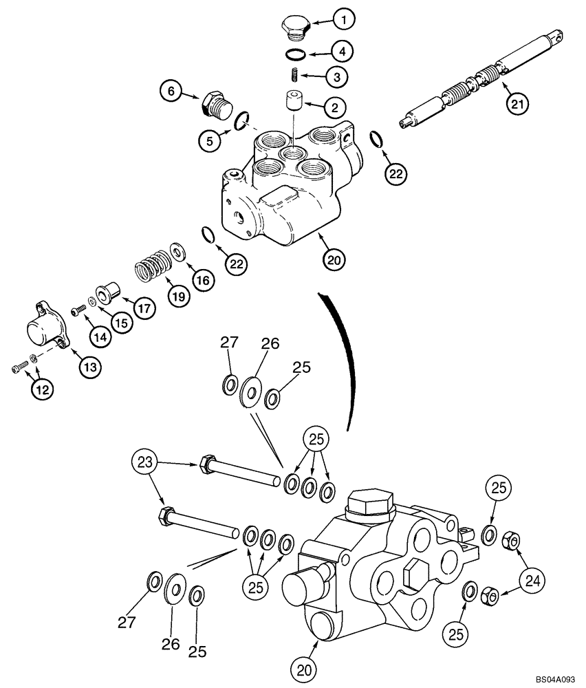 Схема запчастей Case 60XT - (08-19) - VALVE, CONTROL - AUXILIARY (08) - HYDRAULICS