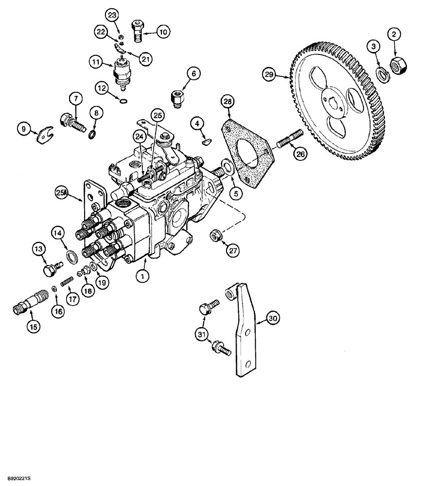 Схема запчастей Case 850G - (3-12) - FUEL INJECTION PUMP AND DRIVE (PRIOR TO P.I.N. JJG0254015, EXCEPT FOR JJG0254005 TO JJG0254009) (02) - FUEL SYSTEM