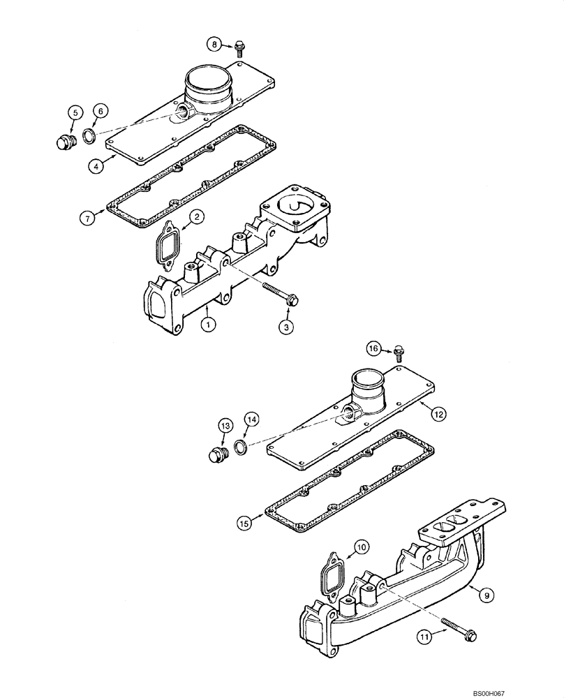 Схема запчастей Case 60XT - (02-13) - MANIFOLDS (02) - ENGINE