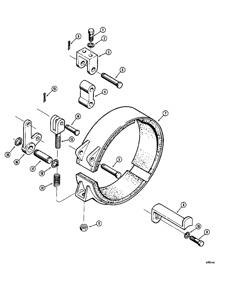 Схема запчастей Case 400C - (232) - SWEED WINCH, BRAKE BAND AND LINKAGE (88) - ACCESSORIES