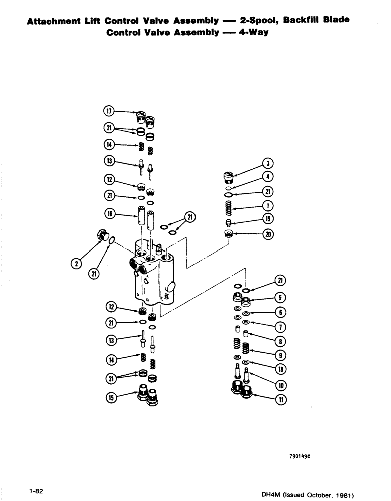 Схема запчастей Case DH4 - (1-82) - ATTACHMENT LIFT CONTROL VALVE ASSEMBLY - 2-SPOOL, BACKFILL BLADE CONTROL VALVE ASSEMBLY- 4 WAY (35) - HYDRAULIC SYSTEMS