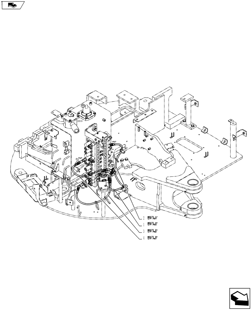 Схема запчастей Case CX55BMSR - (01-039[00]) - CONTROL LINES, MULTI (35) - HYDRAULIC SYSTEMS