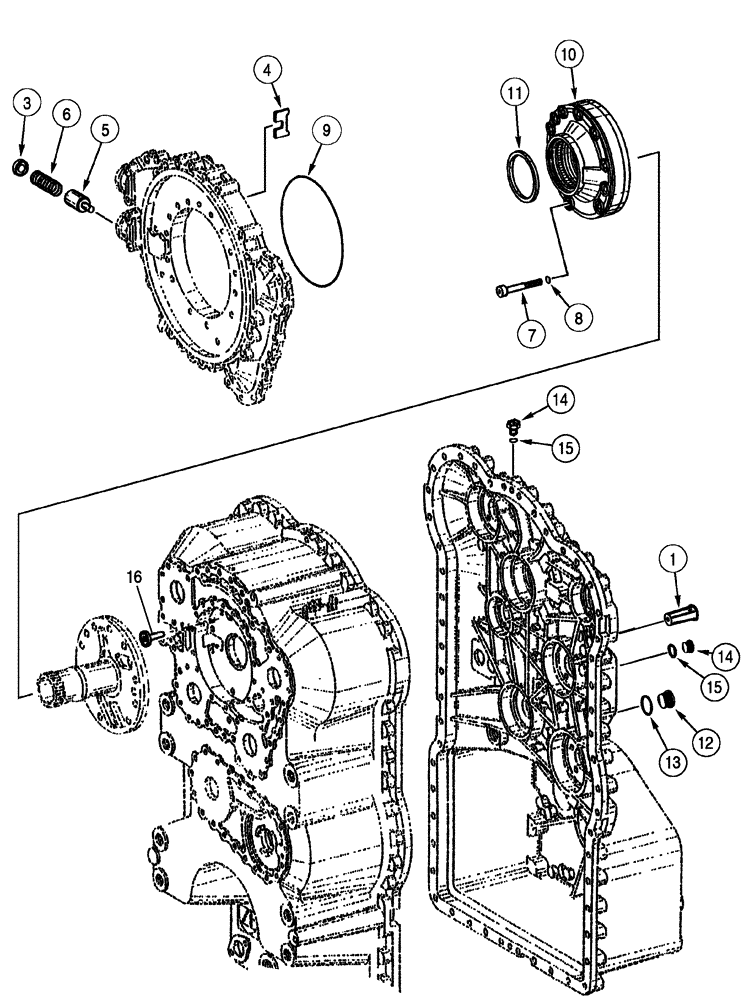 Схема запчастей Case 721E - (06-18) - TRANSMISSION - VALVE, REGULATOR AND OIL PUMP - PRIOR TO P.I.N. N8F203816 (06) - POWER TRAIN