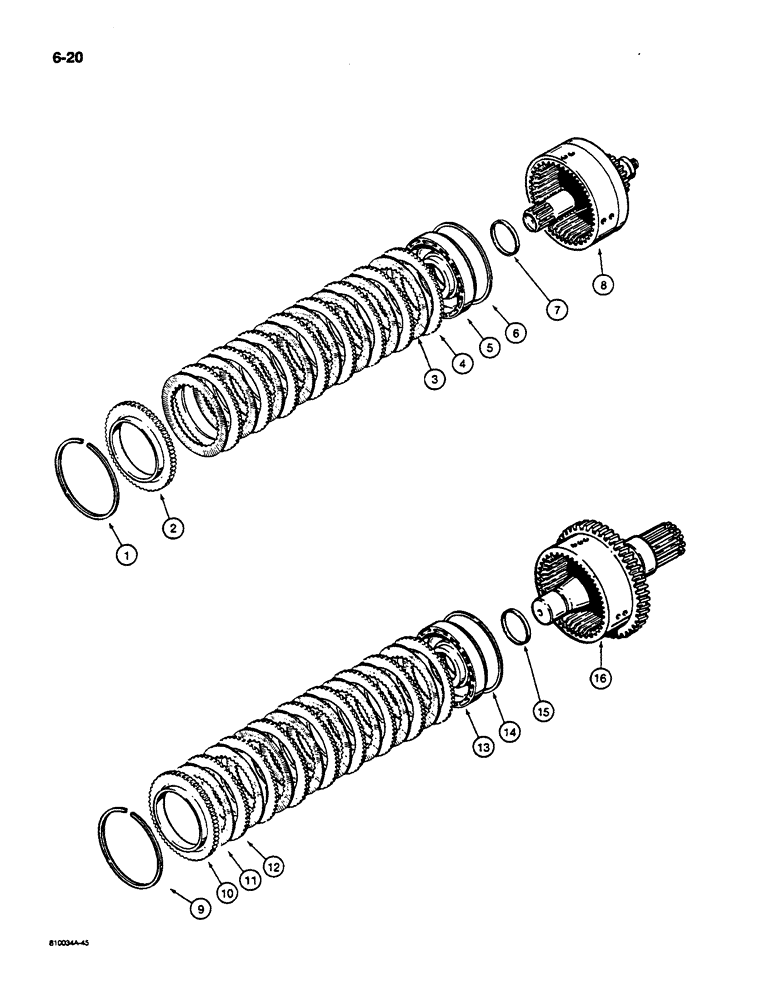 Схема запчастей Case W14C - (6-20) - TRANSMISSION, LOW AND REVERSE CLUTCH ASSEMBLY (06) - POWER TRAIN