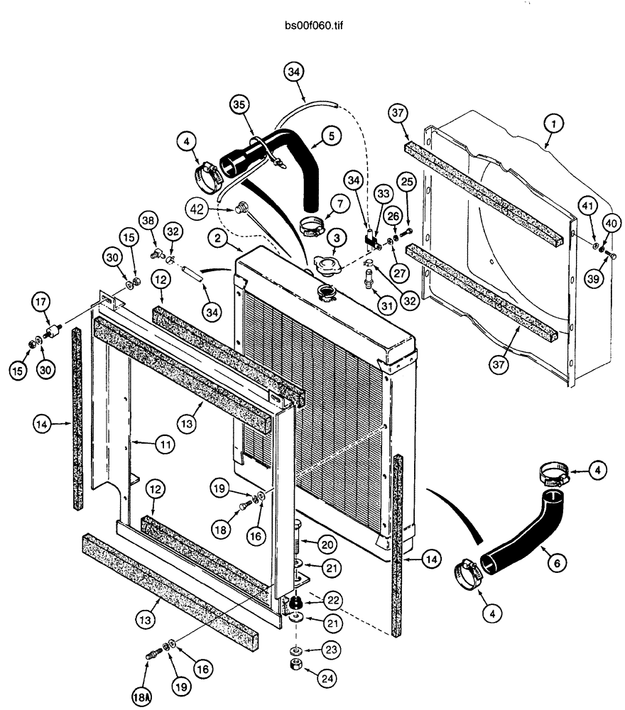 Схема запчастей Case 621C - (02-002) - RADIATOR MOUNTING, NORTH AMERICA ONLY (02) - ENGINE