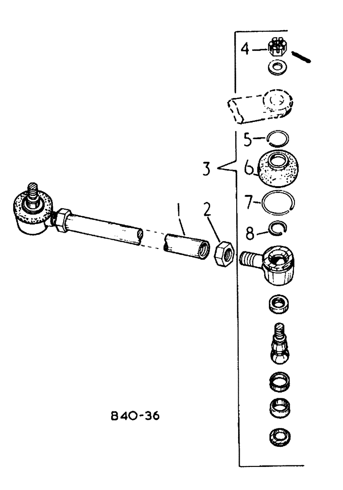 Схема запчастей Case 500 - (14-008) - TIE ROD No Description