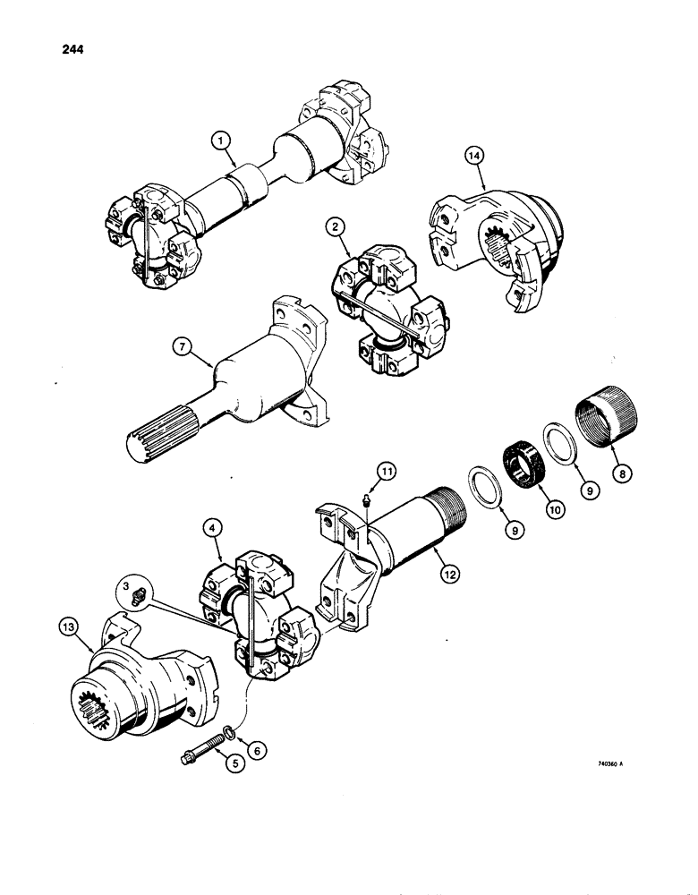 Схема запчастей Case W24C - (244) - REAR AXLE DRIVE SHAFT (06) - POWER TRAIN