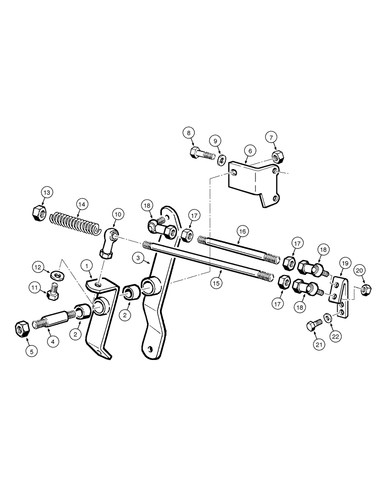 Схема запчастей Case 845 - (03-04[01]) - THROTTLE - LINKS (03) - FUEL SYSTEM