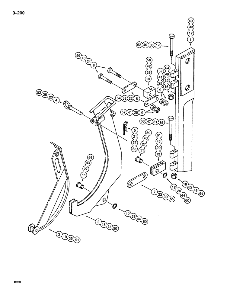 Схема запчастей Case CASE - (9-200) - PLOW BLADES AND CHUTES, STRAIGHT BLADE - 3/4" - 1/2" CLEARANCE (09) - CHASSIS