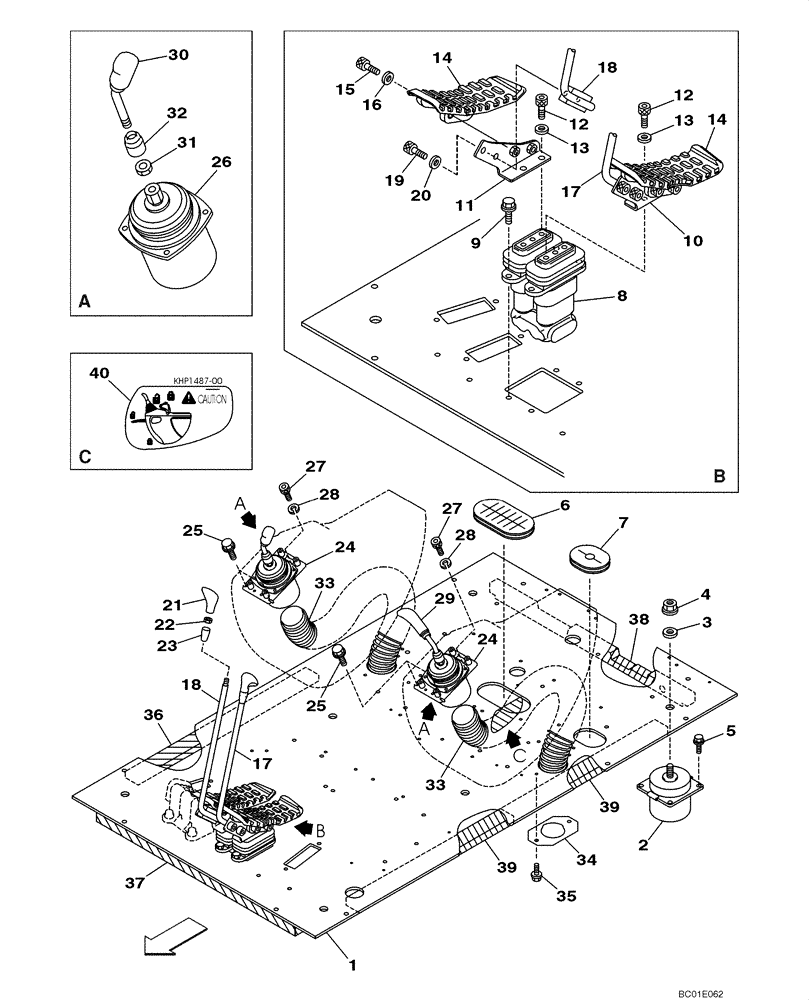 Схема запчастей Case CX290 - (09-11) - CONTROLS - OPERATORS COMPARTMENT (09) - CHASSIS