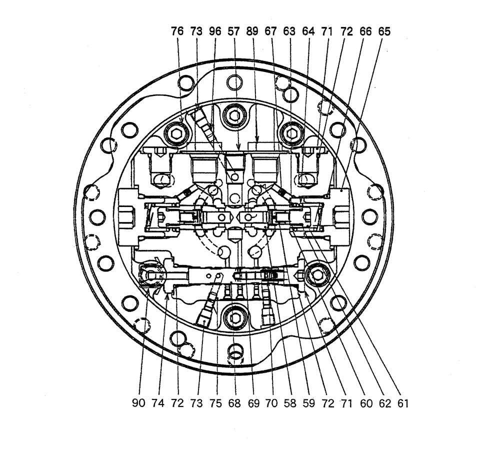 Схема запчастей Case CX27B PV13 - (07-021) - MOTOR ASSY (PROPELLING), (PM15V00021F1), PAGE 1 OF 2 ELECTRICAL AND HYDRAULIC COMPONENTS