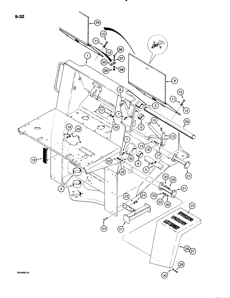 Схема запчастей Case W18B - (9-032) - FRONT FRAME AND FENDERS (09) - CHASSIS/ATTACHMENTS