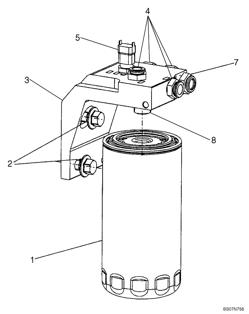 Схема запчастей Case 750L - (03-03) - FILTER, FUEL (03) - FUEL SYSTEM